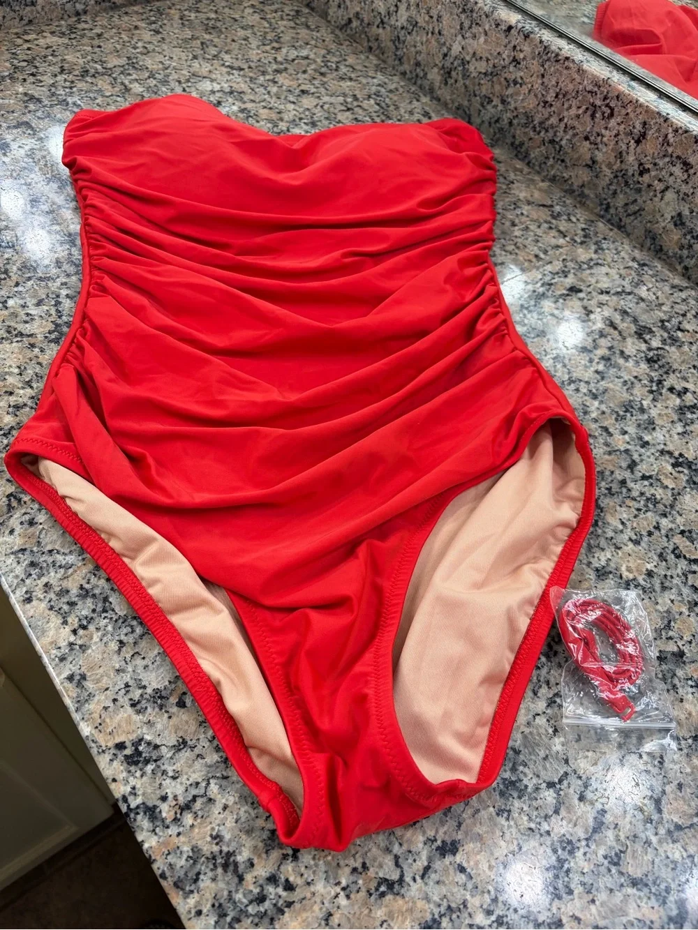 J Crew 2 piece swim bundle.  Red Floral and Solid Red Skirts - Mixed Set